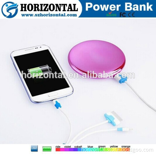 Hot sale make up mirror 4000mAh universal charger portable power bank